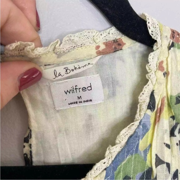 Aritzia Wilfred La Boheme Elia Floral Mini Dress Size Medium - Picture 5 of 5